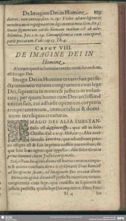 Caput VIII. De Imagine Dei In Homine