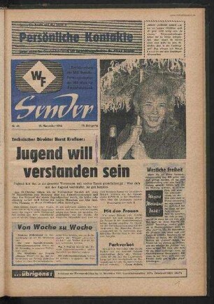 Betriebszeitung 'WF-Sender', Nr.45/1963 (14. November 1963)