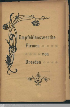 Anzeigen : Empfehlenswerthe Firmen von Dresden