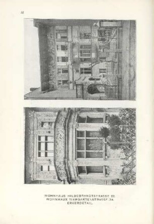 Wohnhaus Hildebrandtstrasse 22 ; Wohnhaus Tiergartenstrasse 3A. Erkerdetail