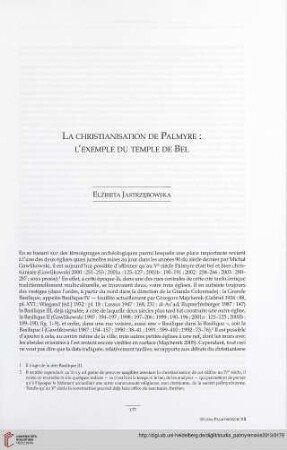 12: La christianisation de Palmyre: l'exemple du temple de Bel
