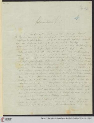 Briefe von Friedrich Daniel Bassermann an Georg Gottfried Gervinus: Brief von Friedrich Daniel Bassermann an Georg Gottfried Gervinus