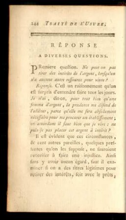 Réponse A Diverses Questions