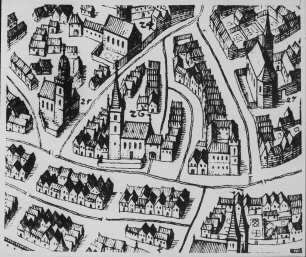Erfurt, Stadtplan, um 1650, Detail, Ausschnitt aus 01t2679 ?; Merian, Matthäus