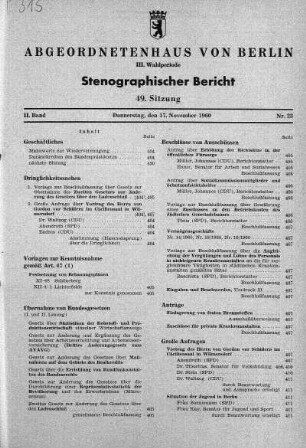 Nr. 23 (49), 17. November 1960