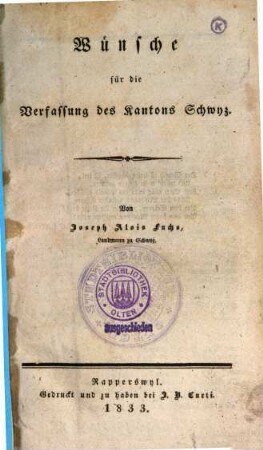 Wünsche für die Verfassung des Kantons Schwyz