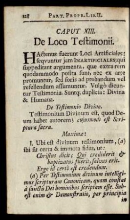 Caput XIII. De Loco Testimonii.