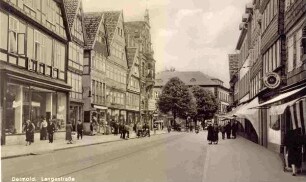 Lange Straße. Detmold. Blick nach Norden zum Rathaus