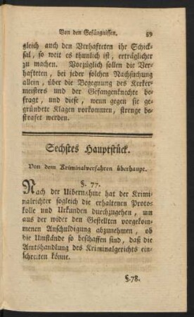 Sechstes Hauptstück. Von dem Kriminalverfahren überhaupt