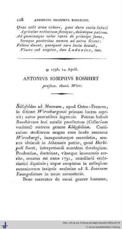 Antonius Iosephus Rosshirt.