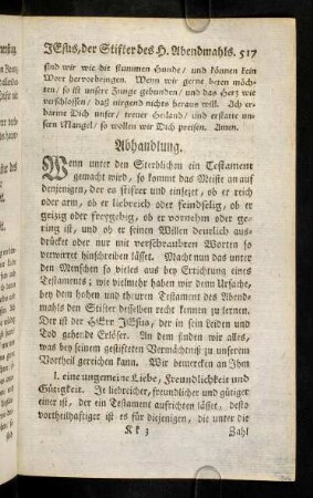 517-527, Wenn unter den Sterblichen ein Testament gemacht ...
