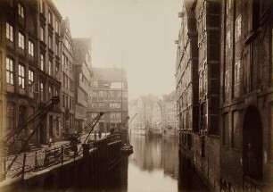 "Holländische Reihe, Kalkhof und Mührenfleth" aus der Mappe "Hamburg 1883. Aufnahmen der niederzulegenden Stadttheile"