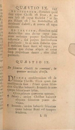 Quaestio IX. De scientia Christi in communi, in quatuor articulos divisa.