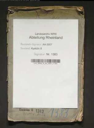 Status aller auf den kurfürstlichen Kameralgefällen haftenden Kapitalien und Pensionen