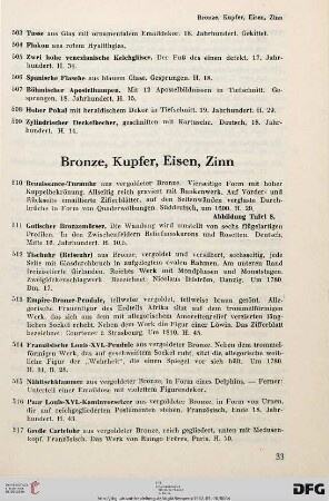 Bronze, Kupfer, Eisen, Zinn (Nr. 510-576)