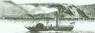 Alter Rheindampfer um 1830