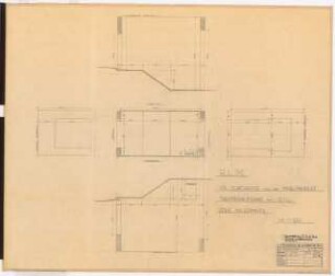 Reichsluftfahrtministerium, Berlin: Durchgänge V2 (Treppenaufgang): Schnitte, Grundriss 1:25