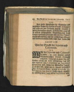 Caput LXX. Von der Straffe der Iniurien und Calumnien.