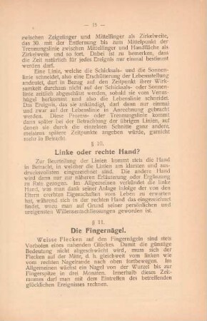§ 10. Linke oder rechte Hand?