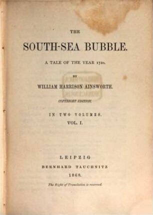 The south-sea bubble : a tale of the year 1720, 1
