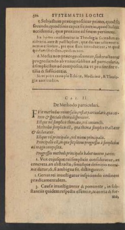 Cap. II. De Methodo particulari.