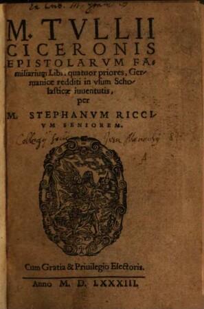 Epistolarum familiarum libri quatuor priores