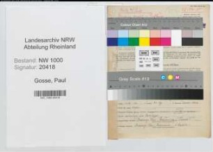 Entnazifizierung Paul Gosse, geb. 01.11.1902 (Krankenpfleger)