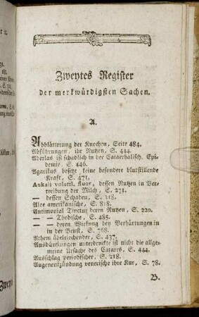 Zweytes Register. der merkwürdigsten Sachen.