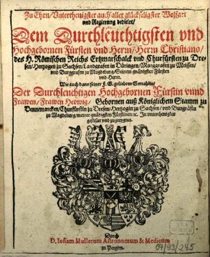 Alter und neuer Schreibcalender sampt der Planeten, Aspecten, Lauff und Gang : auf das Jahr .... 1605