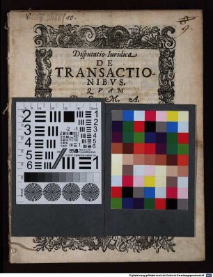 Disputatio Iuridica De Transactionibvs