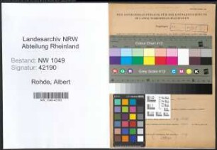 Entnazifizierung Albert Rohde , geb. 16.06.1889 (Wachmann)