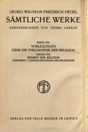 Einführung in Hegels Religionsphilosophie