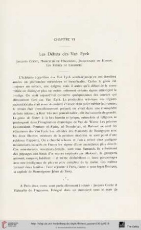 Chapitre VI. Les débuts des Van Eyck