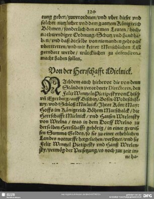 Von der Herrschafft Mielnick