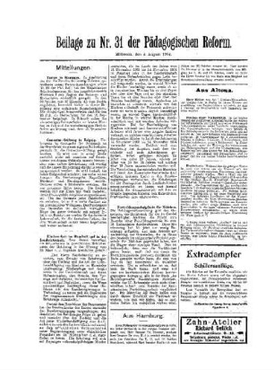 Aus Altona : Beilage zu Nr. 31 der Pädagogischen Reform