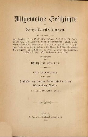 Geschichte des Zweiten Kaiserreiches und des Königreiches Italien