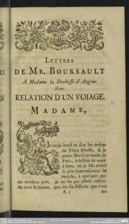 Lettres De Mr. Boursault
