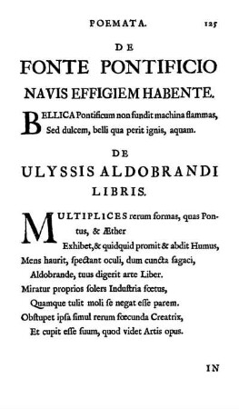 De Ulyssis Aldobrandi Libris.