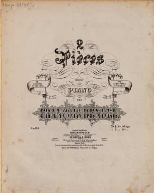 2 pièces pour le piano : op. 166, 1. Sérénade Tyrolienne. - [1868]. - Pl.Nr. 7517. - 13 S.