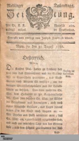 Riedlinger Montags-Zeitung
