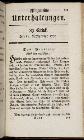 89 Stück. den 14. November 1770.
