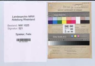 Entnazifizierung Felix Spieker , geb. 10.04.1900 (Kaufmann)