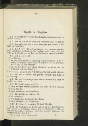 Übersicht der Satzlehre.