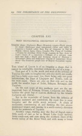 Chapter XXI. Brief geographical description of Luzon
