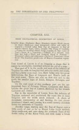 Chapter XXI. Brief geographical description of Luzon