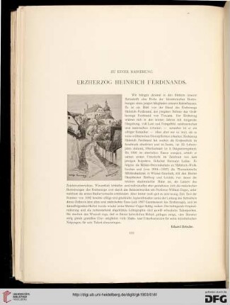Zu einer Radierung Erzherzog Heinrich Ferdinands