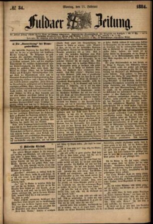 Ausgabe vom Montag, den 11. Februar 1884.
