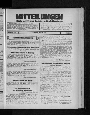 Jahrgang 1933, Hamburg, den 30. Juli, Nummer 31