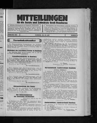Jahrgang 1933, Hamburg, den 30. Juli, Nummer 31