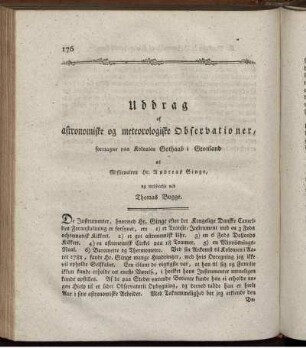 Uddrag af astronomiske og meteorologiske Observationer, foretagne paa Kolonien Gothaab i Gronland...